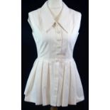 KARL LAGERFELD, CREAM PLEATED DRESS (size 40). B