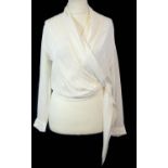 THE KOOPLES, WHITE JACKET With one button at bottom, shawl lapel (size 10). B