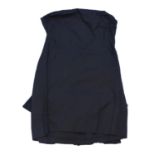 VALENTINO, BLACK MINI COTTON DRESS Strapless, with frills (size 38). B