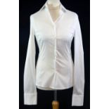 EMPORIO ARMANI, WHITE COTTON SHIRT Fitted (size 44). A