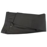 PRADA, BLACK POLYESTER TROUSERS Straight leg design, having two front pockets (size 48). A