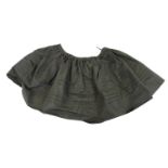 MIU MIU, BLACK ACETATE SKIRT With ruffled design and elasticated waist (size 42). A+