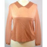ORLA KIELY, PINK METALLIC TOP With open back (size 12). B
