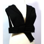 LANVIN, BLACK COTTON JACKET With peak lapel collar, open sides, open front with thick fabric