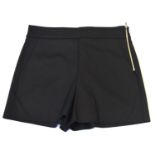 ZARA, BLACK COTTON SHORTS With side silver zip, side pockets (size M). A