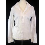 GAULTIER 2, WHITE COTTON SHIRT With mother of pearl buttons along front, collar and cuffs (size