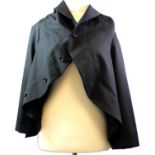 COMME DES GARÇONS, BLACK COTTON JACKET With two front pockets, buttons along circular front and