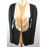 GIULIETTA, NEW YORK, BLACK AND CREAM JACKET With jewelled button (size 42). B