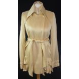 JASMINE DI MILO, GOLD COAT With textured design throughout, pointed collar, fabric belt along