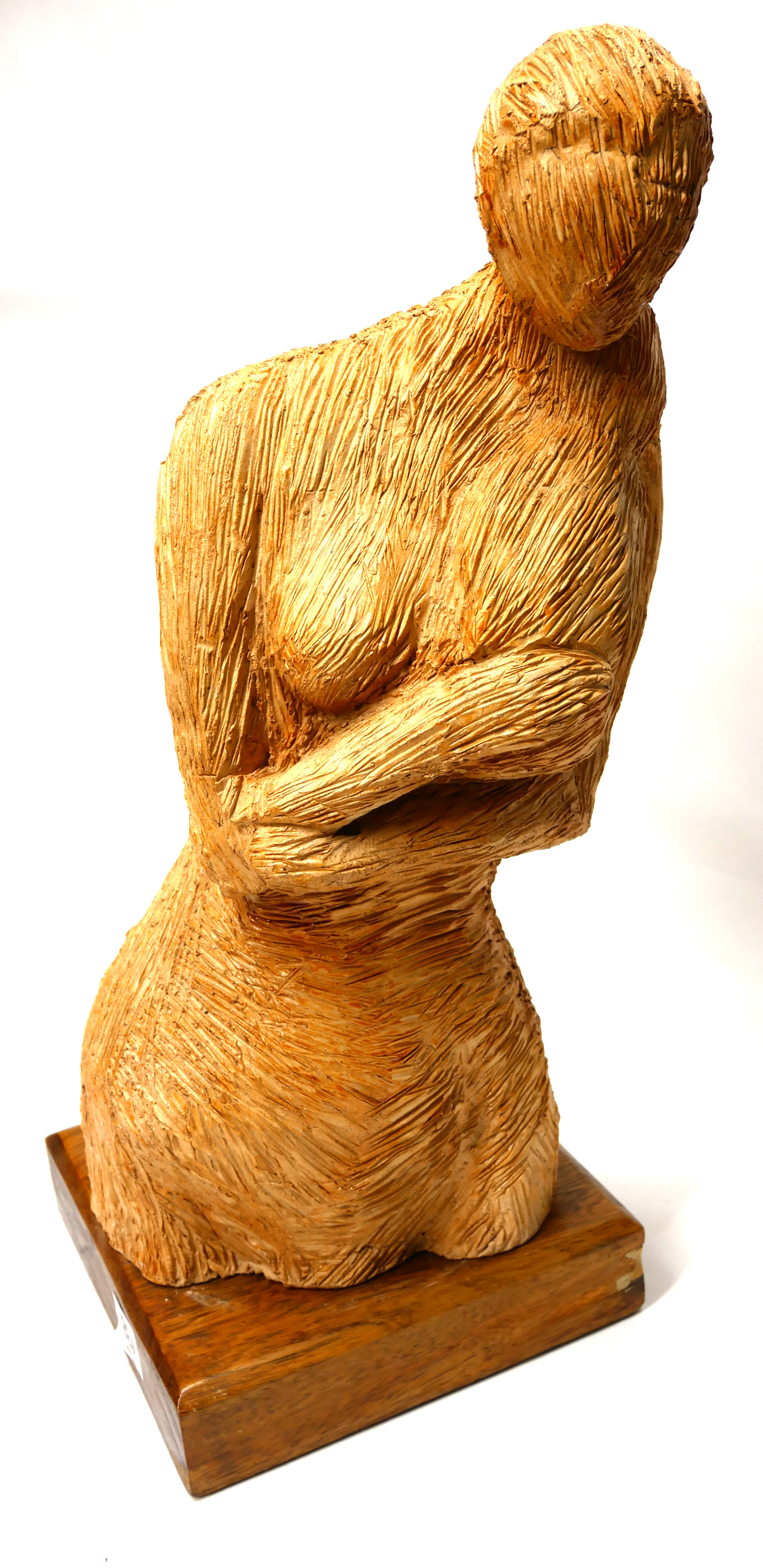 DAVID LION, A 20TH CENTURY STUDIO ART CERAMIC SCULPTURE Titled 'Mother and Child', bearing label