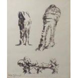 OLIFFE RICHMOND, 1919 - 1977, INK Titled 'Drawing for Sculpture, 1965', signed, dated, mounted,