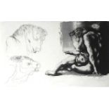 MICHAEL AYRTON, 1921 - 1975, PRINT (49/75) Titled ?Seated Minotaur?, signed, mounted, framed and