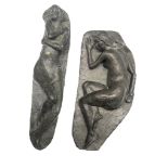 TWO BRONZED RESIN SCULPTURES Nude female studies. (largest 60cm)