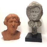 BARBARA TRIBE, FRBS, 1913 - 2000, STUDIO TERRACOTTA PORTRAIT BUST Along with another in plaster,