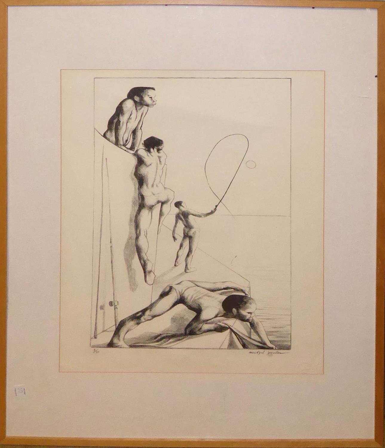 MICHAEL AYRTON, 1921 - 1975, LITOGRAPH (5/10) Titled 'Fishermen', signed, numbered, studio - Image 2 of 3