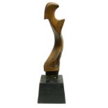 GUISEPPE CARLI, 1915 - 1987, AN EARLY 20TH CENTURY WOODEN SCULPTURE Abstract form, signed 'G.