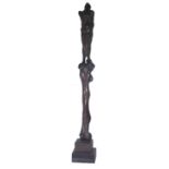 MICHAEL AYRTON, 1921 - 1975, BRONZE (8/9) Titled 'Stylite', on wooden plinth. (112cm, 118cm overall)