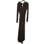 KEVAN JON, BLACK LONG SLEEVE EVENING DRESS (size M). Condition: A