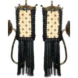 MARK BRAZIER-JONES, A PAIR OF GILT METAL ORIENTAL FORM HANGING LANTERN WALL LIGHTS Bearing label '