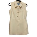 PRADA, WHITE SLEEVELSS WAISTCOAT (size 42). Condition: A