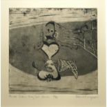 ELAINE FERGUSON, BLACK AND WHITE ETCHING, 2/5 Titled 'Rust Lickin' Rag Doll Blues', signed lower