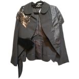 COMME DES GARÇONS, BLACK A SYMMETRICAL DESIGN BLAZER With velvet and sequin detail (size S).