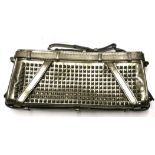 BURBERRY, PEWTER LEATHER HOBNAIL STUDDED CLUTCH With detachable wrist strap. Condition: A