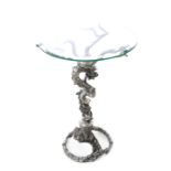 MARK BRAZIER-JONES, B. 1956, DRAGON TABLE With circular bevelled plate glass top, on cast