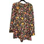 RED, VALENTINO, LONG SLEEVE FLORAL DRESS (size 42). Condition: B