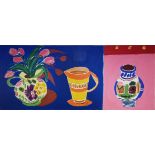 BIDDY BUNZL, B. 1952, OIL ON CANVAS Still life, three jugs, inscribed verso 'BIDDY BUNZL 88',