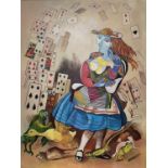 WOLFE VON LENKIEWICZ, B. 1966, LARGE OIL ON CANVAS Titled 'Alice in Wonderland'. (approx image