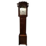 JOHN MURCH, HONITON, AN EIGHT DY MAHOGANY LONGCASE CLOCK The silvered arch dial crested with a