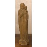 A PLASTER STATUE Madonna and child. (69cm)