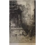 HEDLEY FITTON 1857 - 1929, A COLLECTION OF FOUR BLACK AND WHITE ETCHING Comprising ?The Monument,