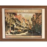 FRED TAYLOR, AN EARLY 20TH CENTURY COLOURED POSTER, YORK Framed and glazed. (78cm x 58cm)