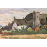 ZSZISLAW RUSZKOWSKI, 1907 - 1991, WATERCOLOUR Landscape, titled ?The Old Church?, signed lower