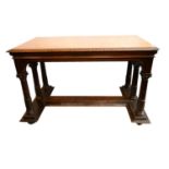 A REGENCY MAHOGANY CENTRE TABLE The gadrooned boarder with acanthus carved corner, raised on six