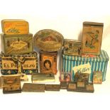 A COLLECTION OF VINTAGE ADVERTISING TINS Cigarette, sweets, tea etc. (36cm x 19cm x 25cm)