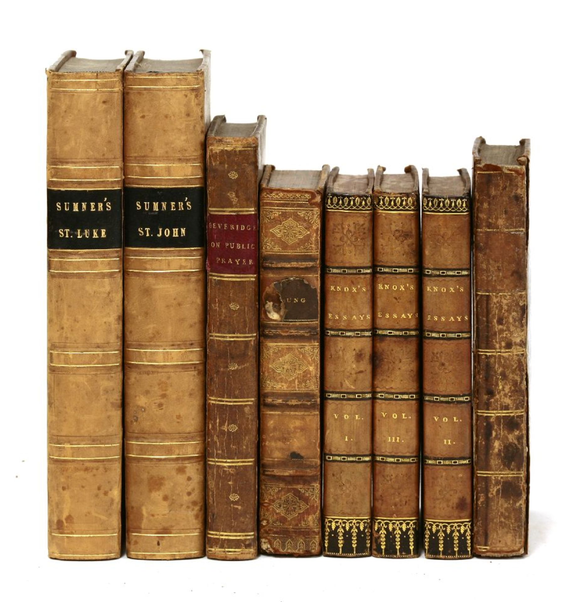1- Knox, V: Essays Moral & Literary. In 3 vols. For J Mawman, et al, 1815, 7th. edn. half leather;