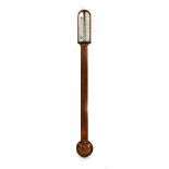 A George III rosewood stick barometer,the ivory register inscribed 'F Walker, Maryport', over a
