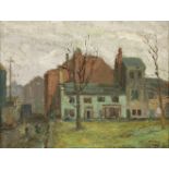 *Bryan Day (20th century)A VIEW OF HOUSESSigned and dated '65 l.r., oil on board42 x 56cm*Artist's