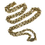 A Regency gold belcher chain,with barrel clasp, raised circular and dot pattern to diagonal reeds,