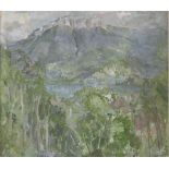 *Peter Greenham RA (1909-1992) LAKE ANNECY, FRANCESigned with initials l.l., oil on canvas board34 x