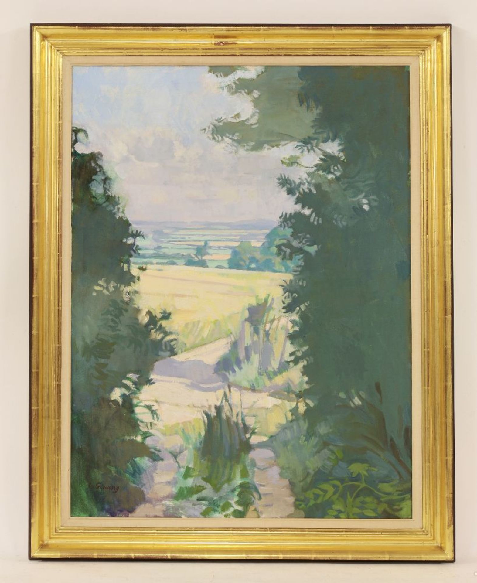 *Sir Lawrence Gowing RA (1918-1991)A SUNLIT LANDSCAPESigned l.l., oil on canvas92 x 71cm*Artist's - Image 2 of 4