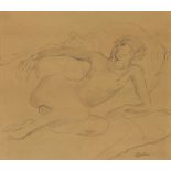 *Sir Jacob Epstein (1880-1959)RECLINING FEMALE NUDE WEARING A NECKLACE AND A BRACELETSigned l.r.,