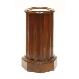 A Victorian mahogany cylinder pot cupboard,the top with a marble inset,39cm diameter75cm high
