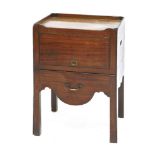 A George III mahogany night commode,with a hinged door and pull-out drawer, converted,56cm