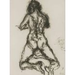 *Maggi Hambling (b.1945)KNEELING FEMALE NUDESigned and dated '7.12.92' l.r., charcoal60 x 48.5cm*
