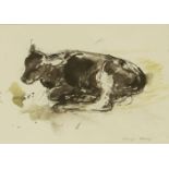 *Olwyn Bowey RA (b.1936)RESTING COWSigned l.r., watercolour14 x 19cm*Artist's Resale Right may apply