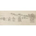 *Olwyn Bowey RA (b.1936)HARVESTSigned l.l., pencil13 x 33cm*Artist's Resale Right may apply to